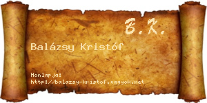 Balázsy Kristóf névjegykártya
