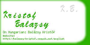 kristof balazsy business card