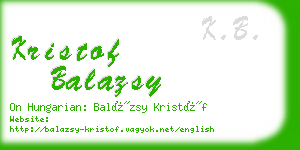 kristof balazsy business card